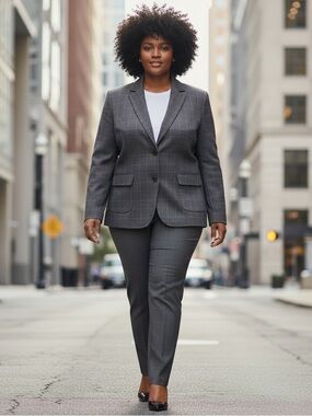 Pendleton Blazer Sz 16‎ Gray 100% Virgin Wool Pinstripe Career Work Academia EUC
